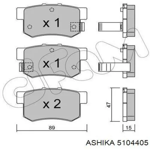 Задні гальмівні колодки Ashika 5104405 ціна, від 13.19 USD