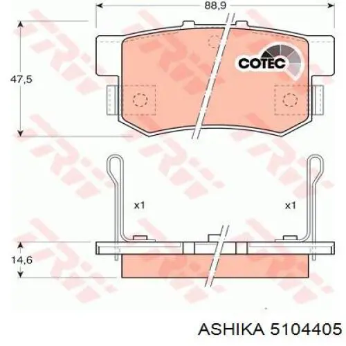 Купити 5104405 Ashika Задні колодки