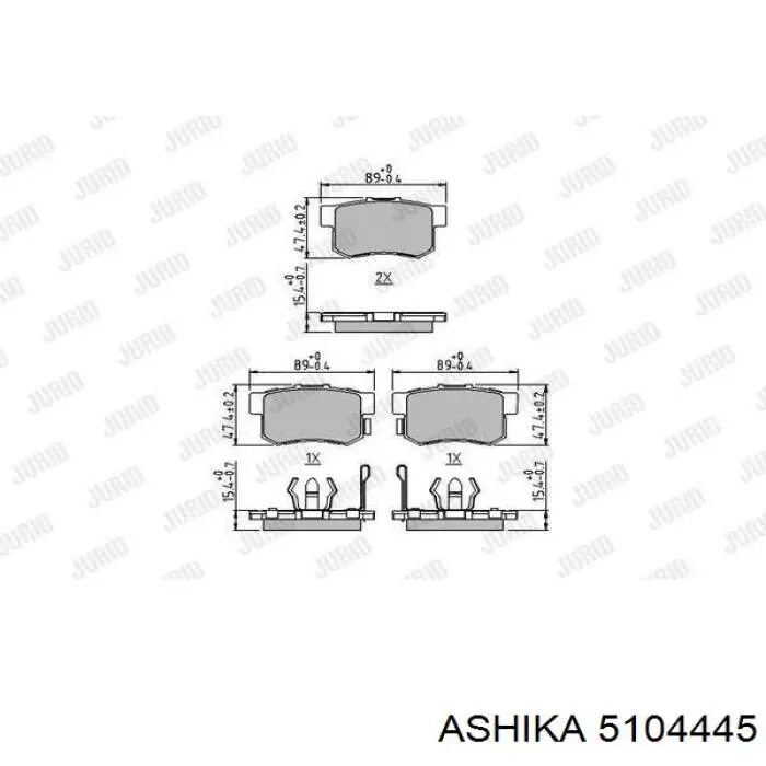 Задні дискові колодки Ashika 5104445