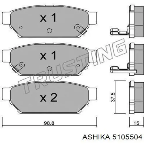 5105504 Ashika колодки гальмові задні, дискові