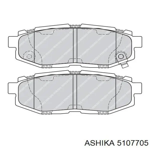 5107705 Ashika колодки гальмові задні, дискові