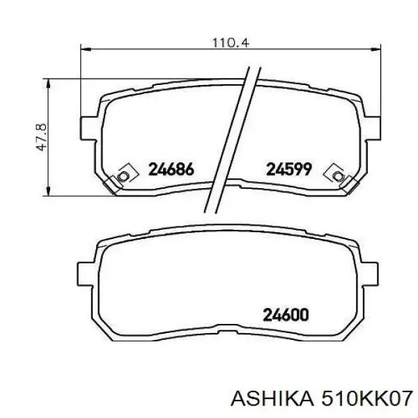 Задні гальмівні колодки Ashika 510KK07 ціна, від 19.00 USD