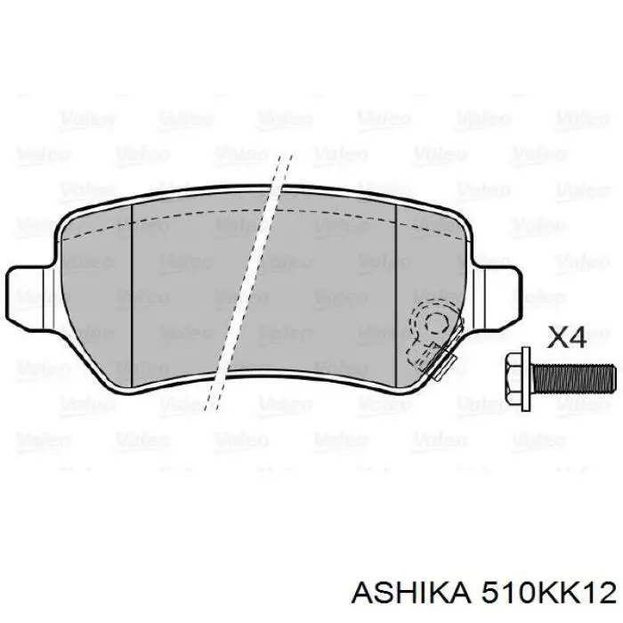 Задні гальмівні колодки 510KK12 Ashika