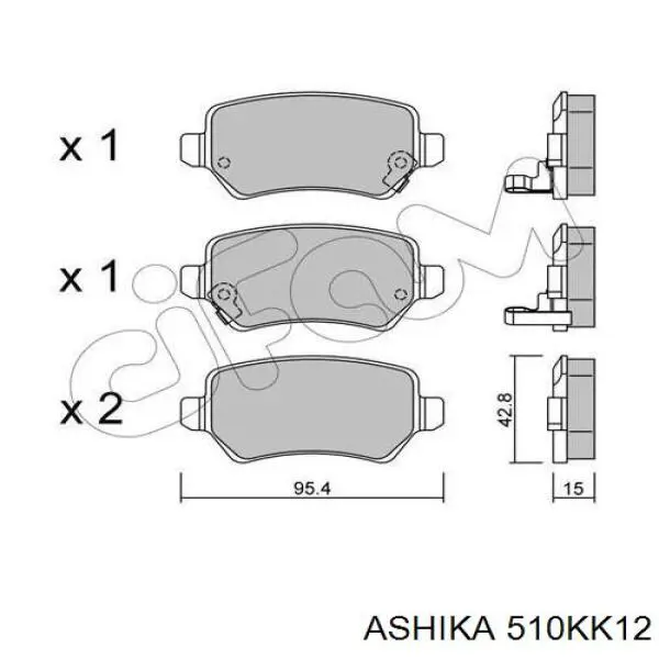 Задні гальмівні колодки Ashika 510KK12 ціна, від 15.56 USD