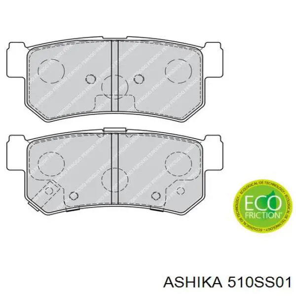 Колодки гальмові задні, дискові 510SS01 Ashika