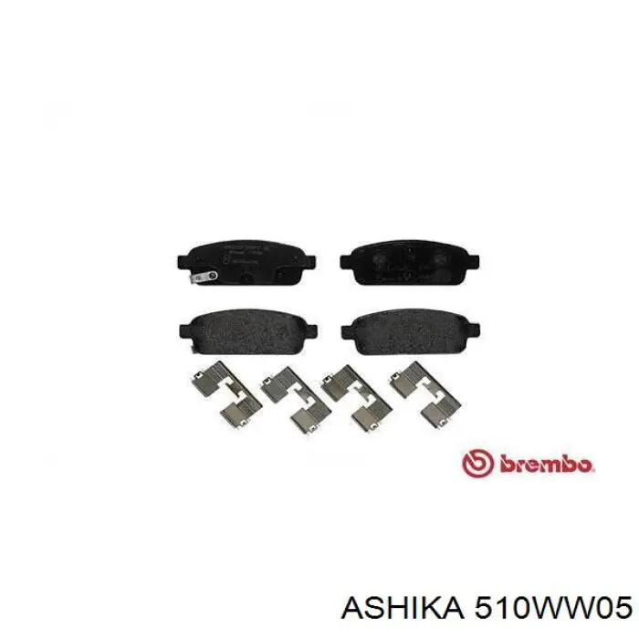 Задні гальмівні колодки Ashika 510WW05 ціна, від 19.41 USD