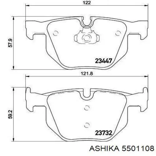 Колодки стоянкового гальма Ashika 5501108
