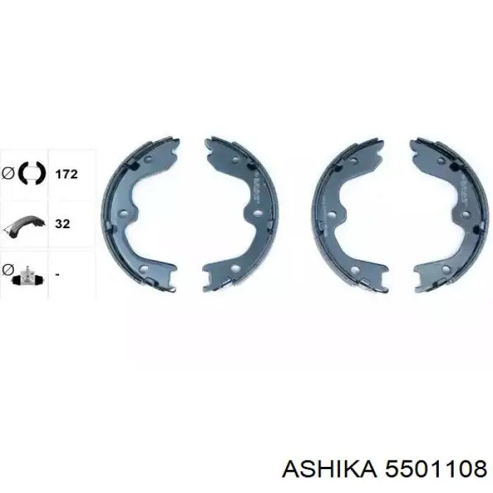 Колодки ручника / стоянкового гальма Ashika 5501108 ціна, від 25.66 USD