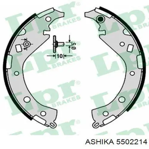 Колодки гальмові задні, барабанні 5502214 Ashika