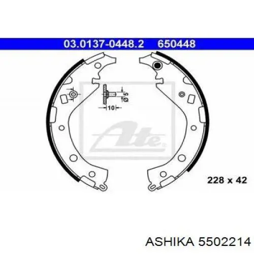 Колодки гальмові задні, барабанні Ashika 5502214 ціна, від 24.53 USD