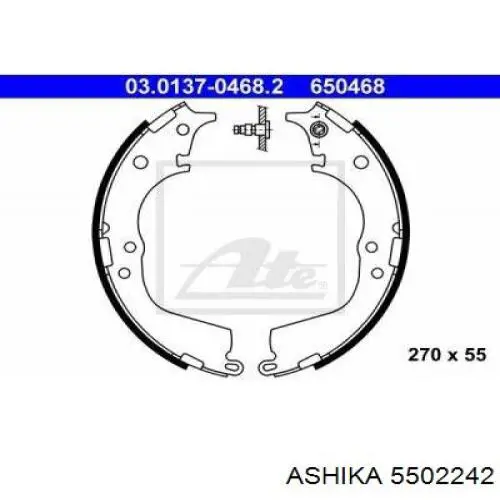 Колодки гальмові задні, барабанні Ashika 5502242 ціна, від 35.70 USD
