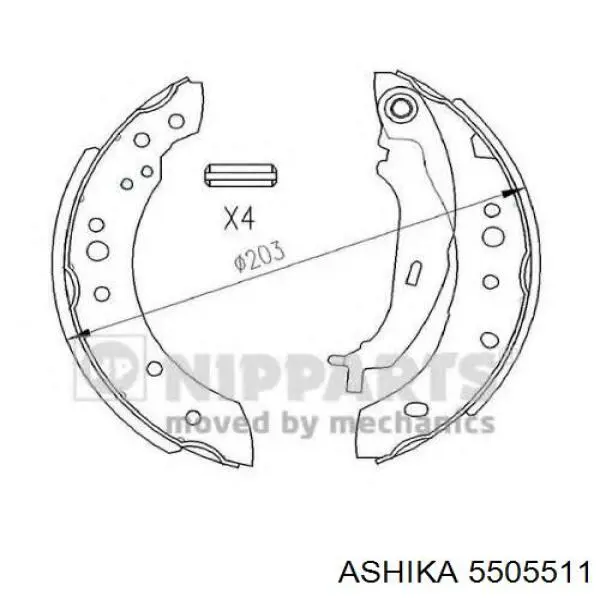 Купити 5505511 Ashika Колодки гальмові задні, барабанні