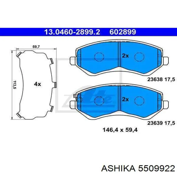 Купити 5509922 Ashika Колодки гальмові задні, барабанні