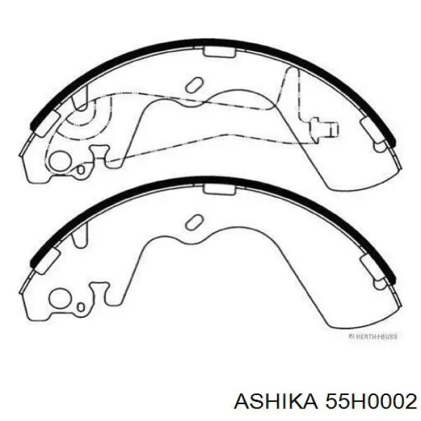 Колодки гальмові задні, барабанні Ashika 55H0002 ціна, від 33.66 USD