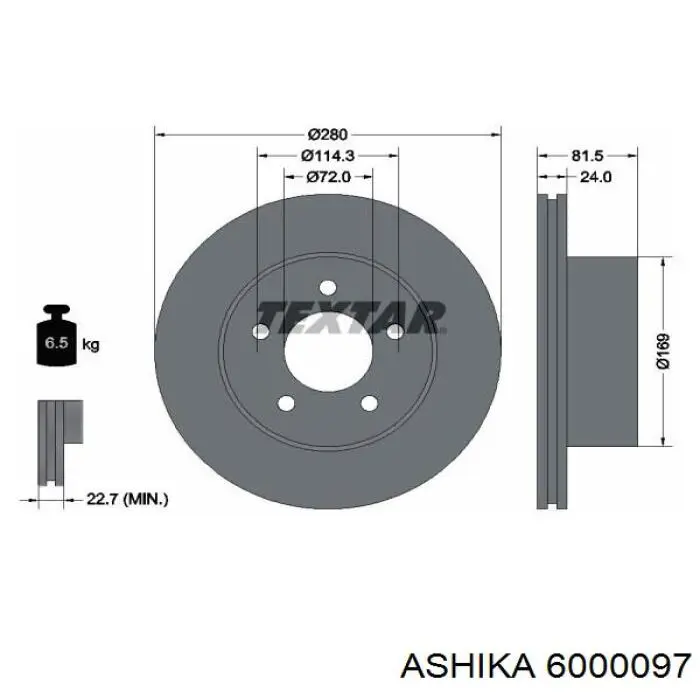 V5016434AB Chrysler Гальмо дискове переднє