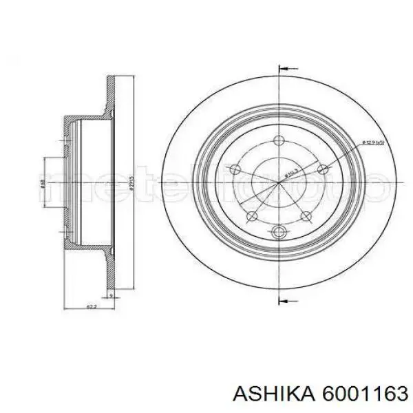 6001163 Ashika Гальмо дискове переднє
