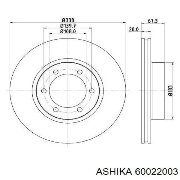 60022003 Ashika Гальмо дискове переднє