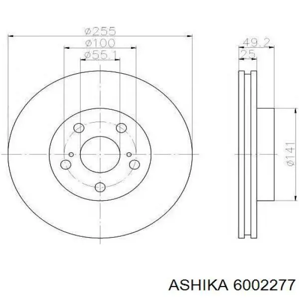 Гальмівні диски передні 6002277 Ashika