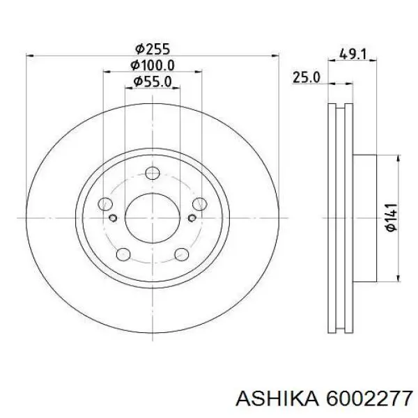 6002277 Ashika Гальмо дискове переднє