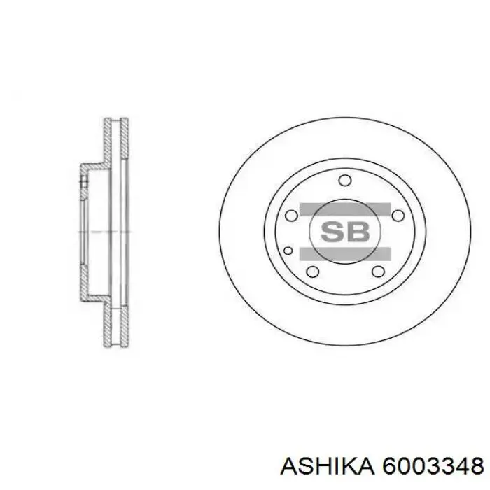 Диск переднього гальма Ashika 6003348 ціна, від 30.32 USD