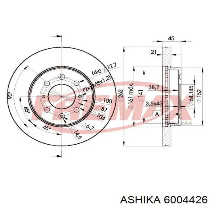 Купити 6004426 Ashika Ротор гальмівний