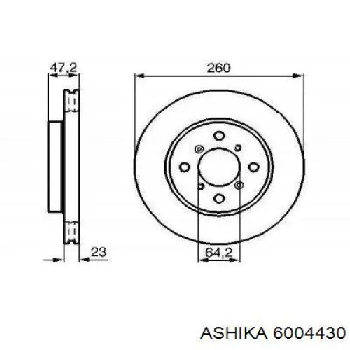 Диск гальмівний передній Ashika 6004430