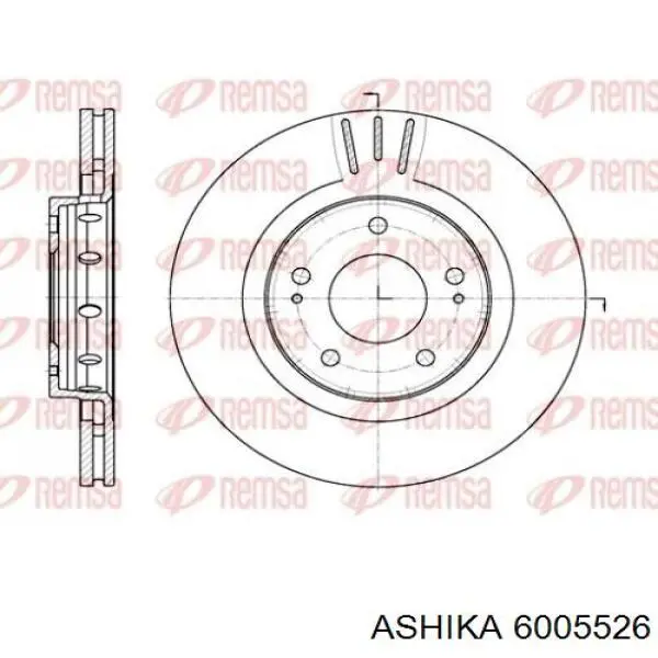 Диск переднього гальма Ashika 6005526 ціна, від 47.25 USD