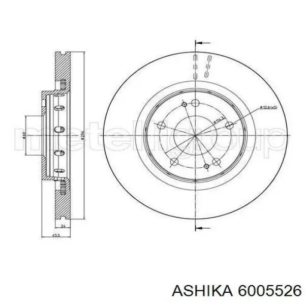 Диск гальмівний передній Ashika 6005526
