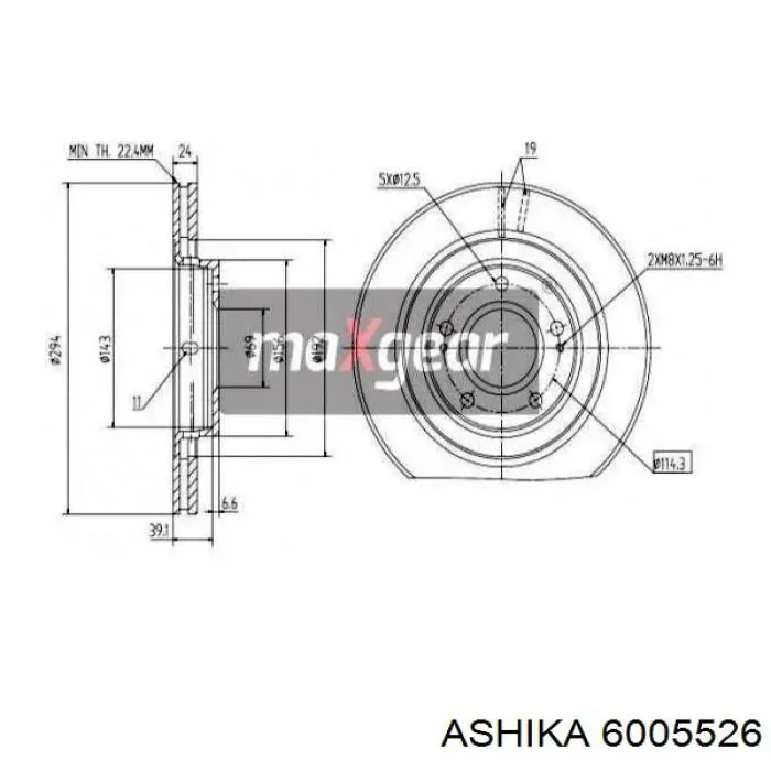 6005526 Ashika Гальмо дискове переднє