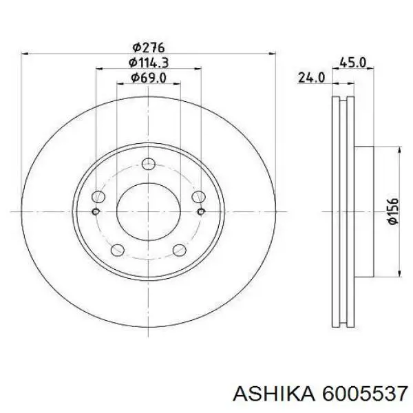 6005537 Ashika Гальмо дискове переднє