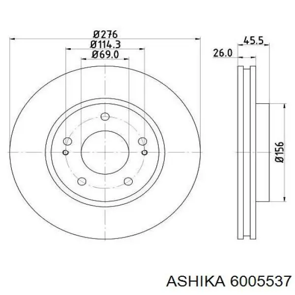 6005537 Ashika Гальмо дискове переднє