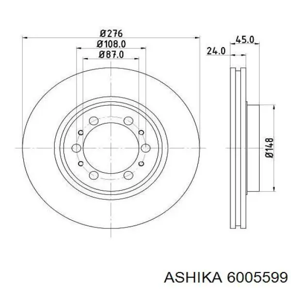 6005599 Ashika Гальмо дискове переднє