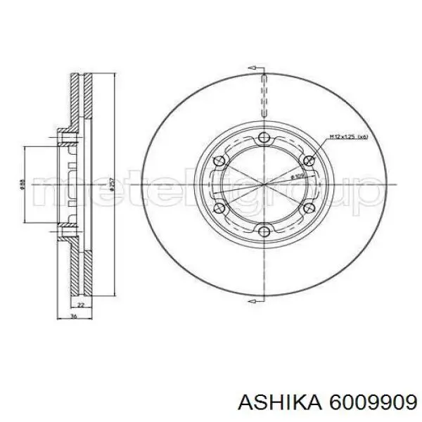Диск переднього гальма Ashika 6009909 ціна, від 31.29 USD