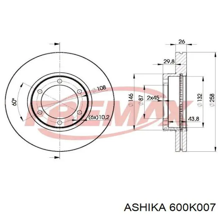 Гальмівні диски передні 600K007 Ashika
