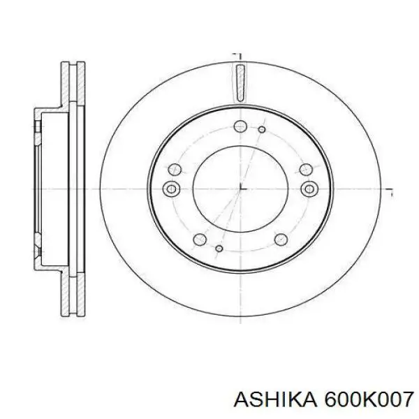 Диск гальмівний передній Ashika 600K007