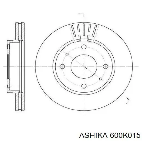 Диск гальмівний передній Ashika 600K015