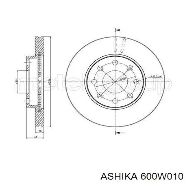 600W010 Ashika Гальмо дискове переднє