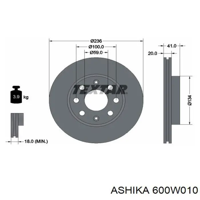 Гальмівні диски передні 600W010 Ashika