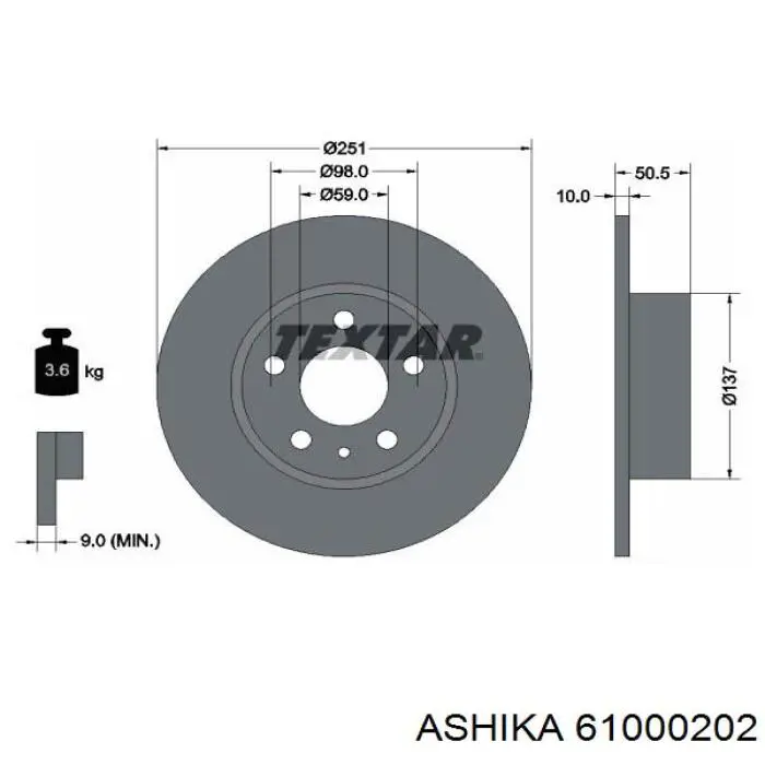 61000202 Ashika Дискові гальма