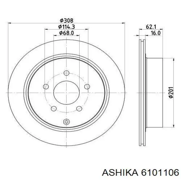 Гальмівні диски 6101106 Ashika