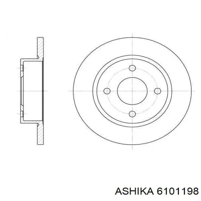 6101198 Ashika диск гальмівний задній