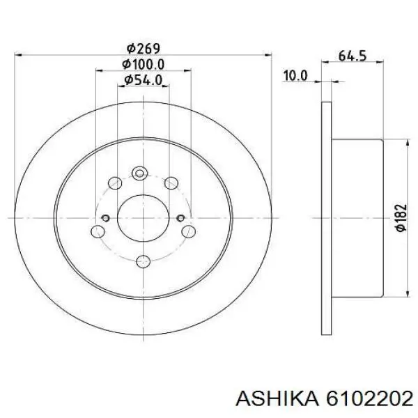 6102202 Ashika диск гальмівний задній