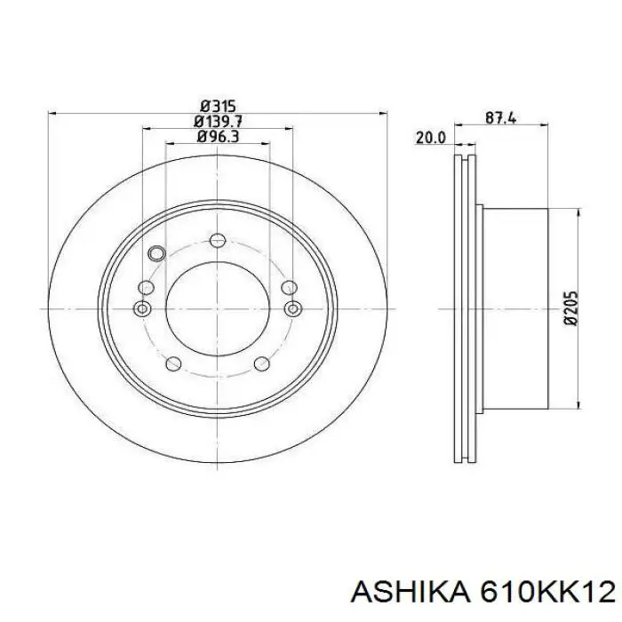 Гальмівні диски 610KK12 Ashika