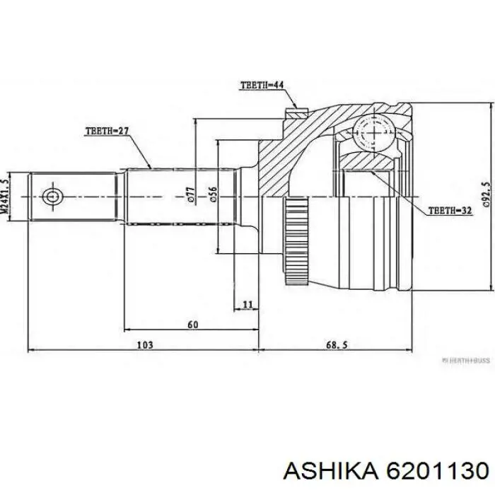 ШРУС зовнішній передній 6201130 Ashika