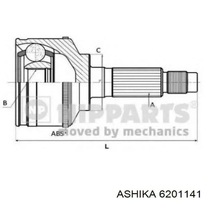 ШРУС зовнішній передній 6201141 Ashika