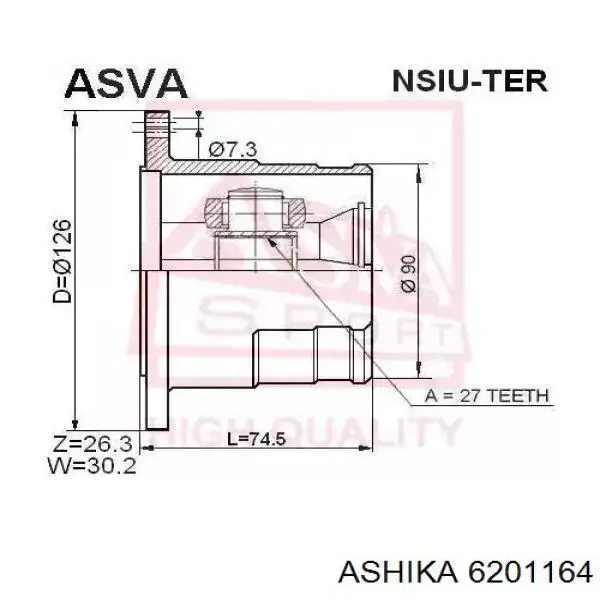 Граната колісна Ashika 6201164 ціна, від 36.36 USD