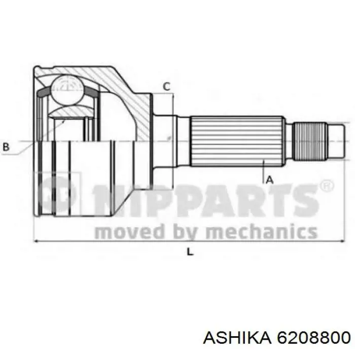 ШРУС зовнішній передній 6208800 Ashika