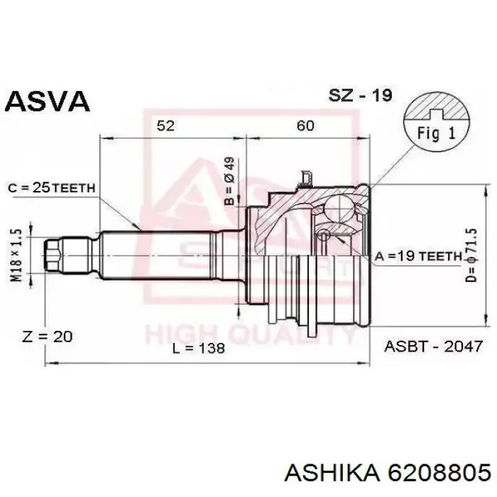 Граната колісна Ashika 6208805 ціна, від 29.30 USD