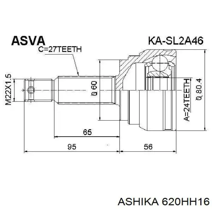 Граната колісна Ashika 620HH16 ціна, від 30.64 USD