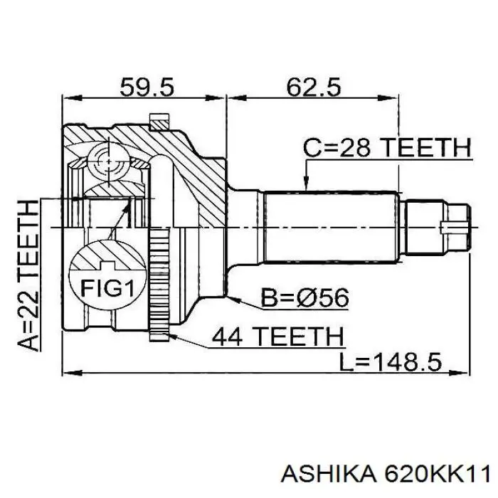 Граната колісна Ashika 620KK11 ціна, від 1225.12 UAH